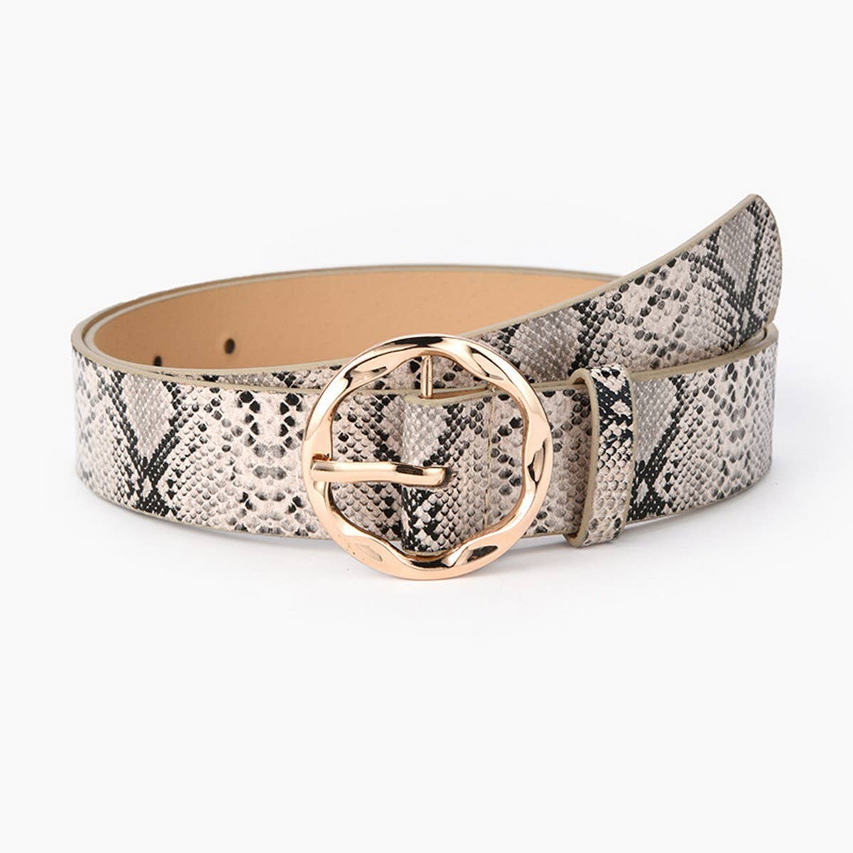 NINEXIS - CWABE0384_SNAKE PRINT LEOPARD ZEBRA PRINT MILK PRINT BELT