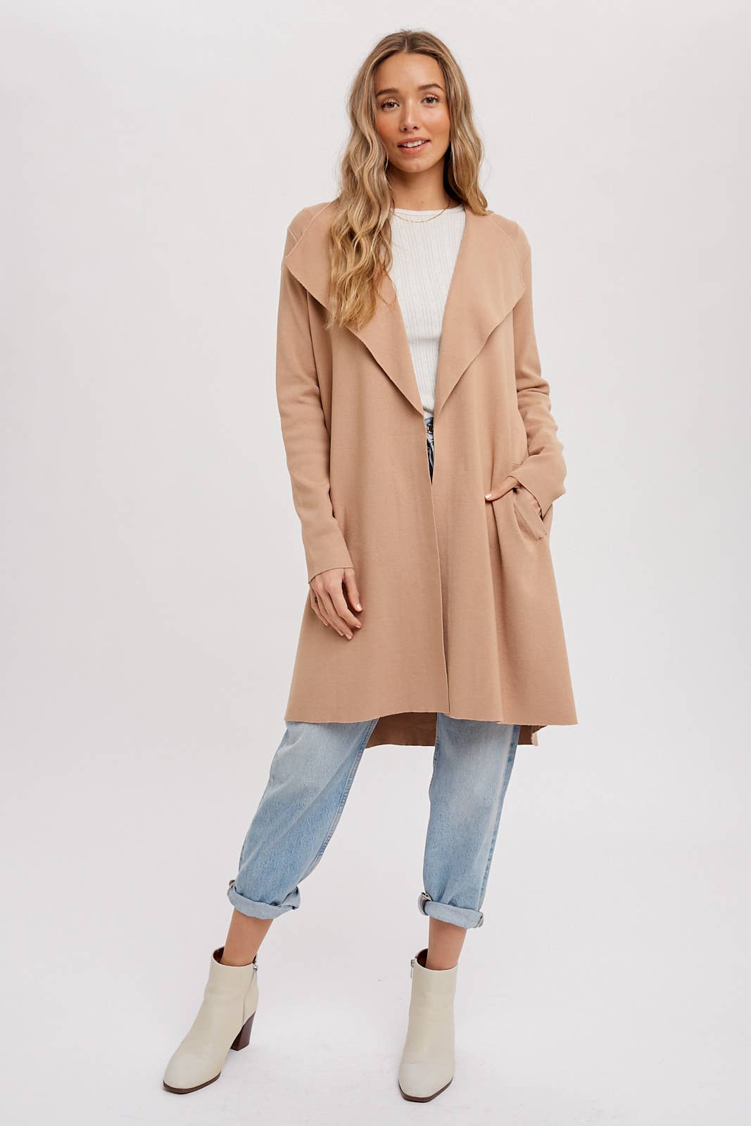 Bluivy - DRAPE COLLAR CARDIGAN