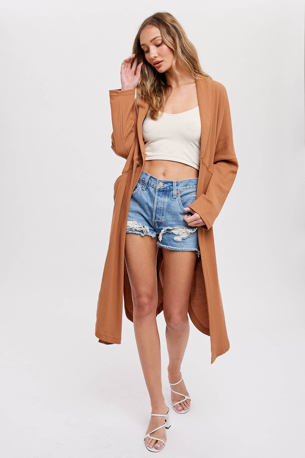 Bluivy - THERMAL KNIT OVERSIZED CARDIGAN