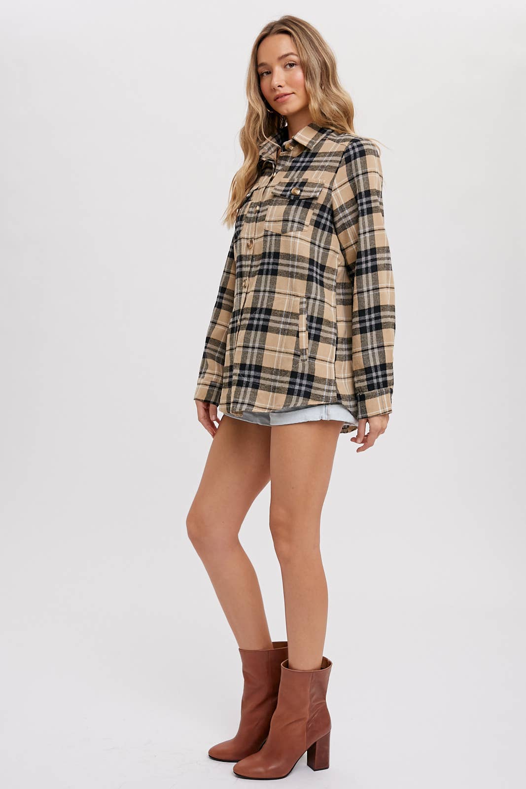 Bluivy - FLANNEL PLAID SHACKET