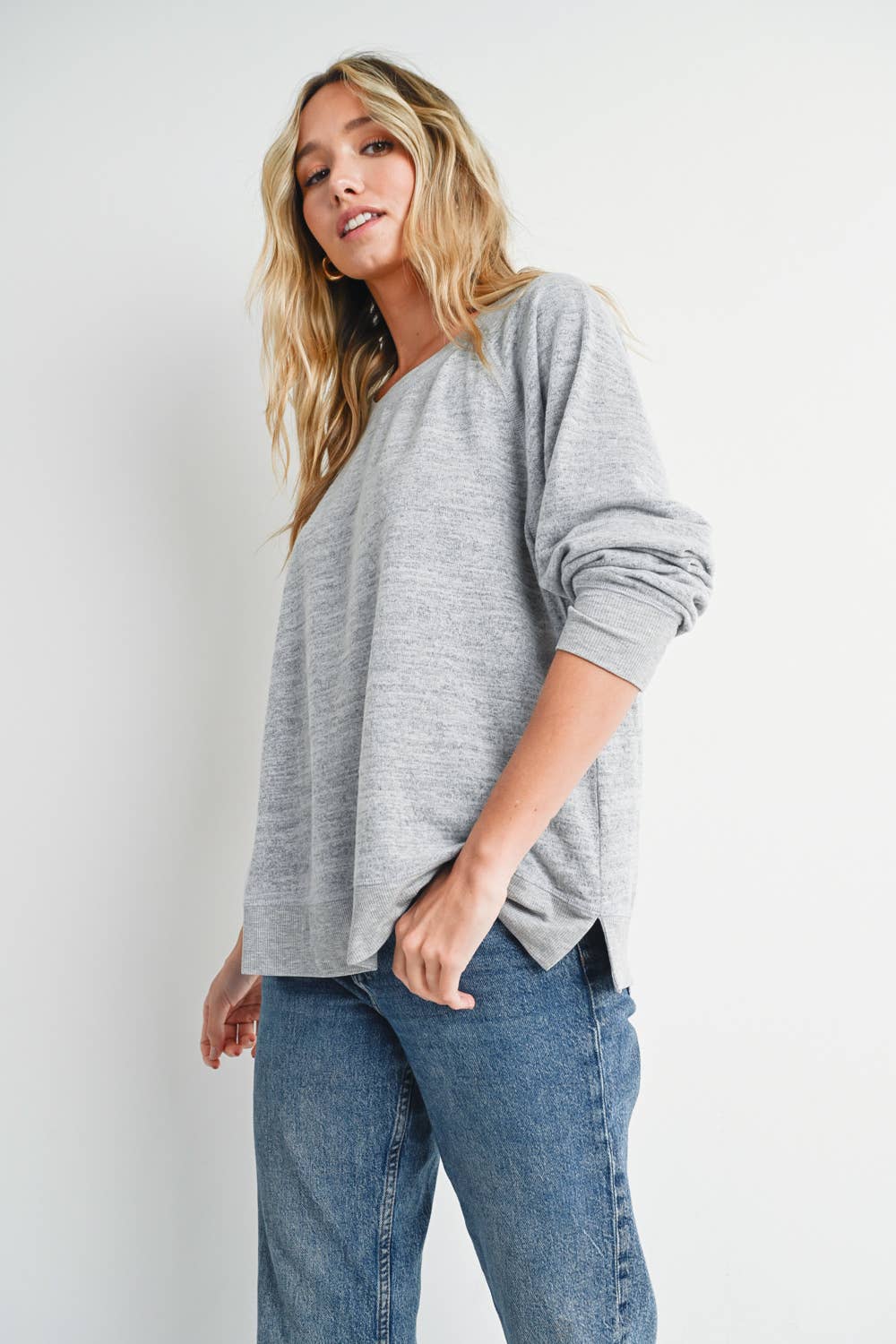 Bluivy - HEATHER CONTRAST SWEATSHIRT PULLOVER