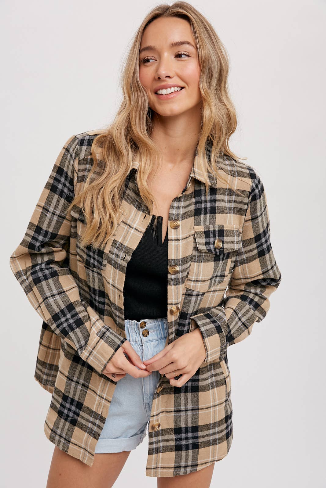 Bluivy - FLANNEL PLAID SHACKET