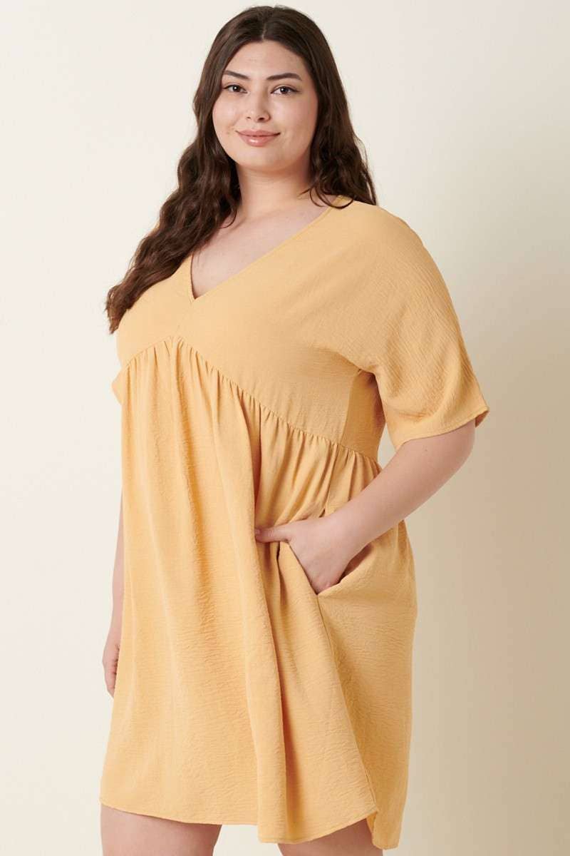 mittoshop - H42498PL -PLUS AIRFLOW DOLMAN BABYDOLL DRESS