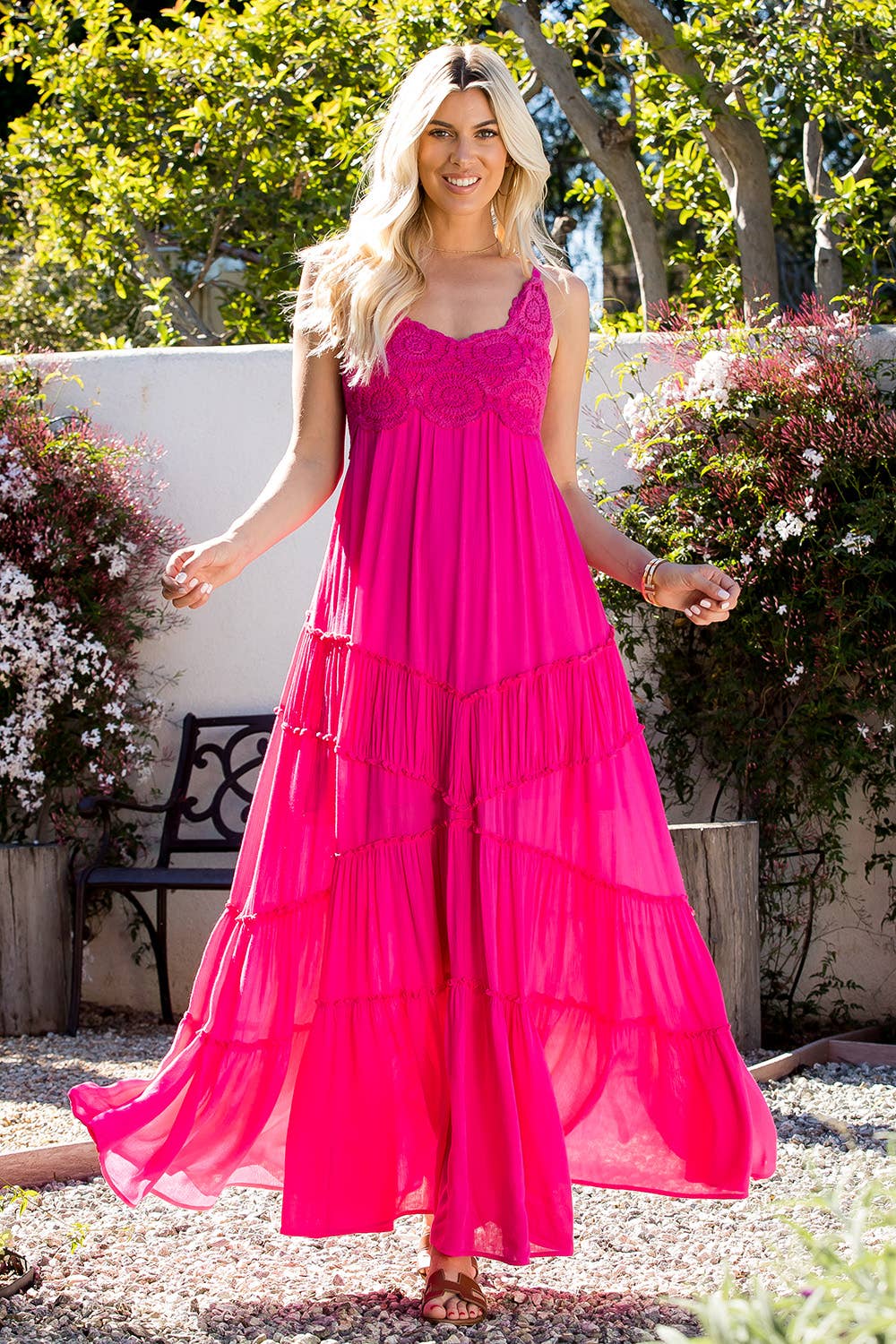 Sweet Lovely by Jen - CROCHET LACE MAXI DRESS