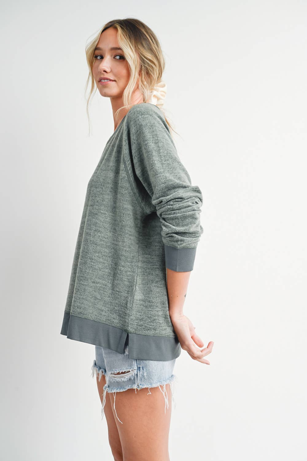 Bluivy - HEATHER CONTRAST SWEATSHIRT PULLOVER