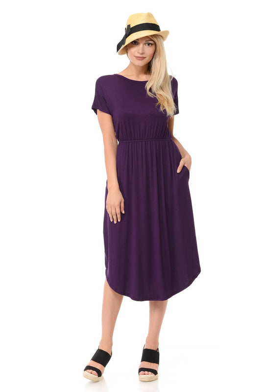 Allium - Drop Shoulder Midi Dress with Pockets