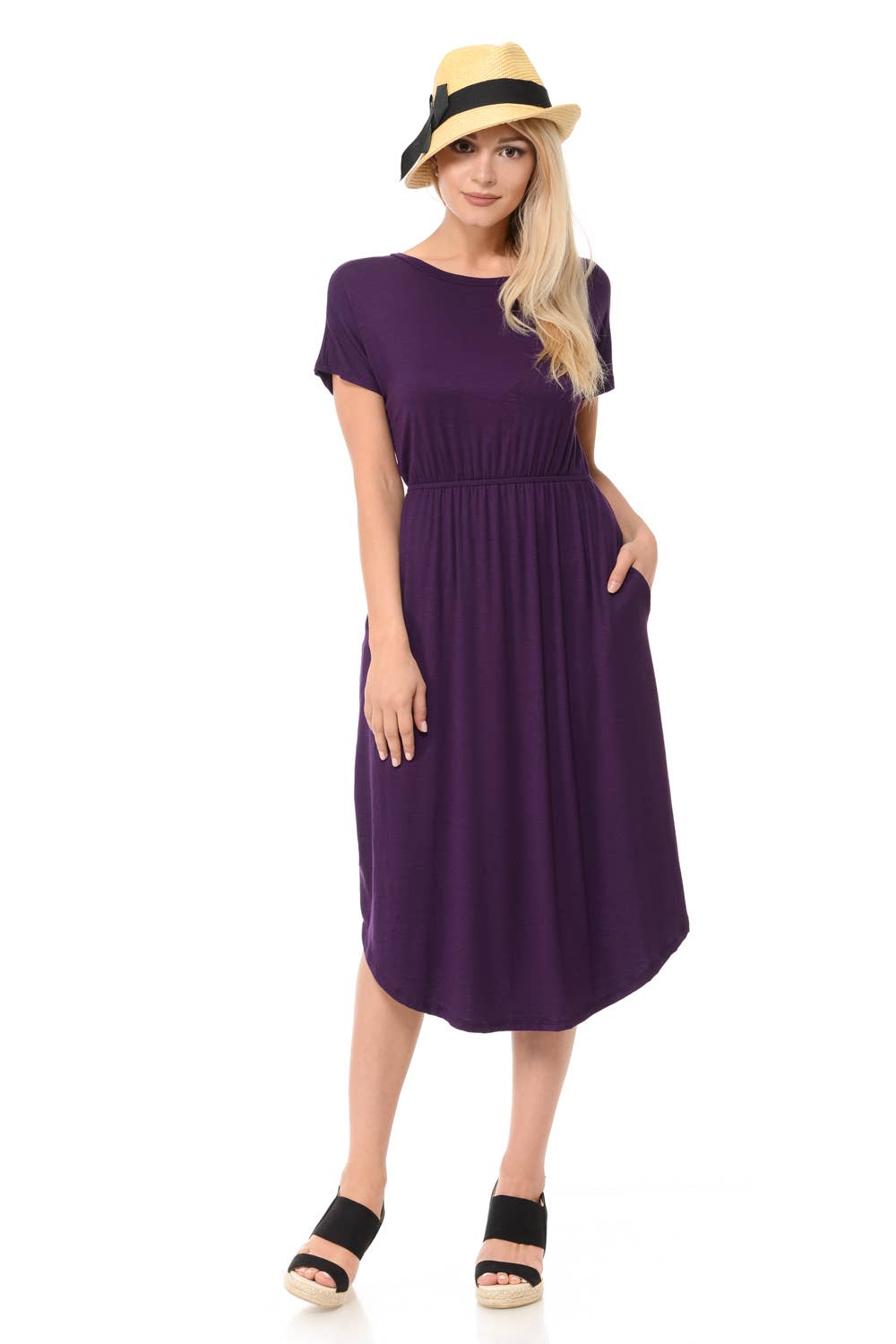 Allium - Drop Shoulder Midi Dress with Pockets