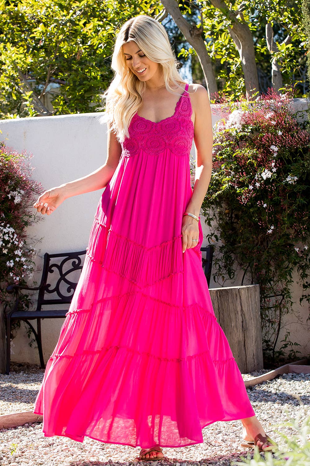 Sweet Lovely by Jen - CROCHET LACE MAXI DRESS