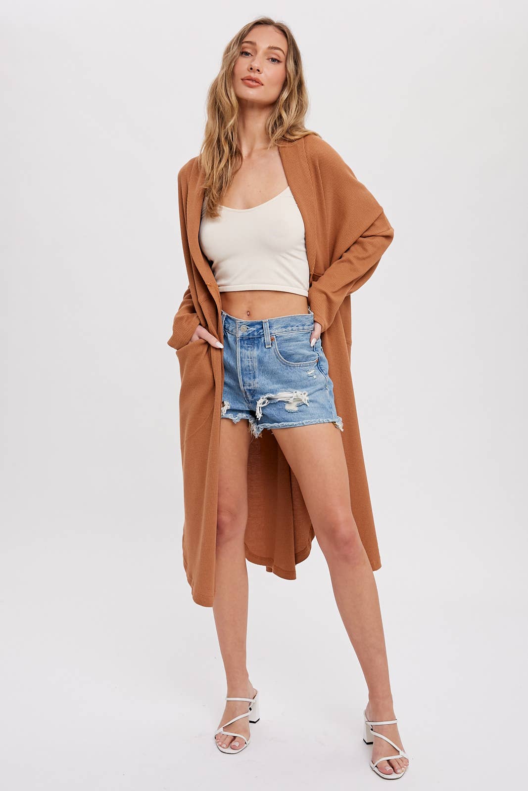 Bluivy - THERMAL KNIT OVERSIZED CARDIGAN