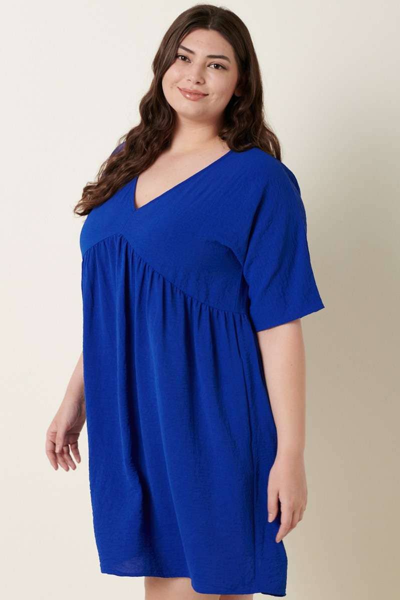 mittoshop - H42498PL -PLUS AIRFLOW DOLMAN BABYDOLL DRESS