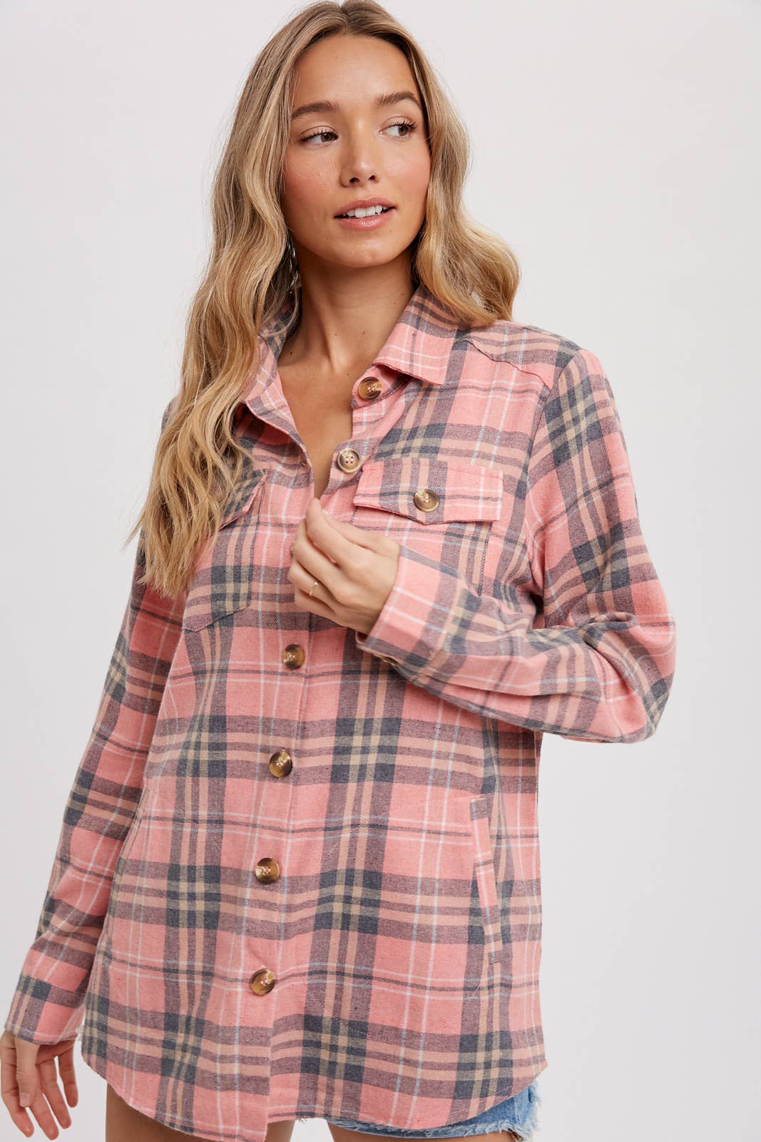 Bluivy - FLANNEL PLAID SHACKET