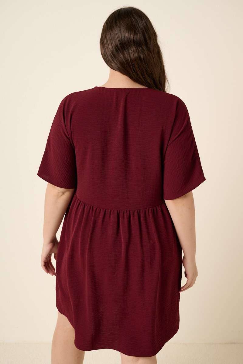 mittoshop - H42498PL -PLUS AIRFLOW DOLMAN BABYDOLL DRESS