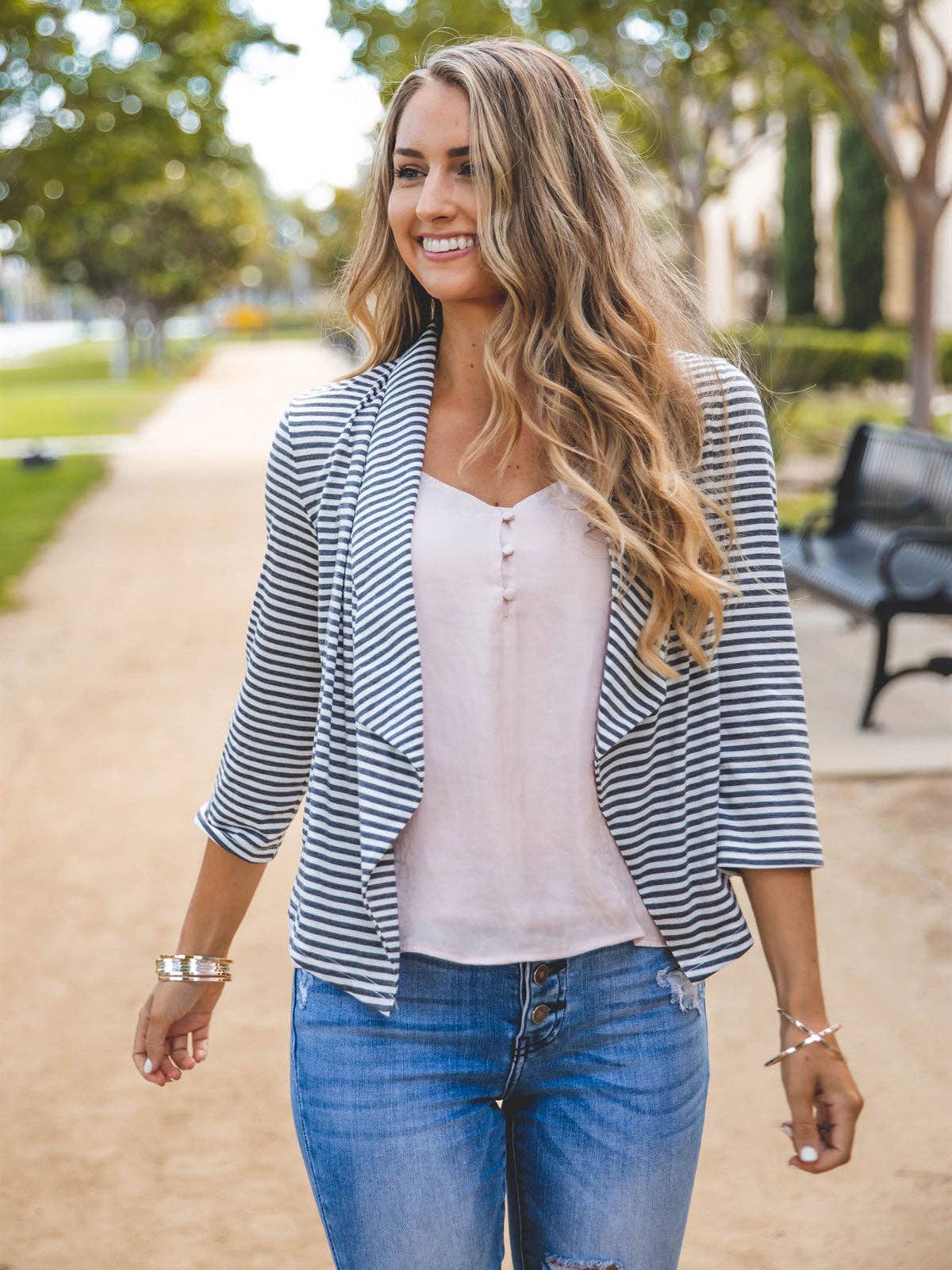 Tickled Teal - Soft 3/4 Sleeve Rae Blazer