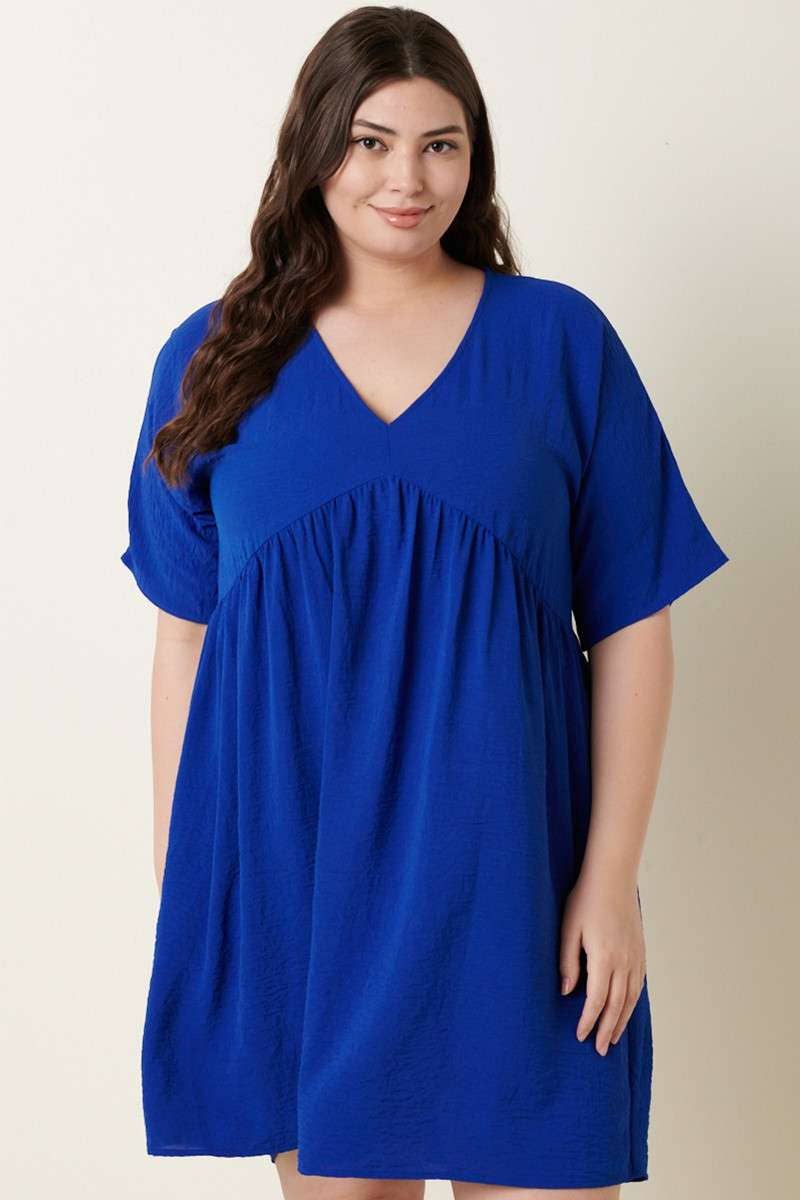 mittoshop - H42498PL -PLUS AIRFLOW DOLMAN BABYDOLL DRESS