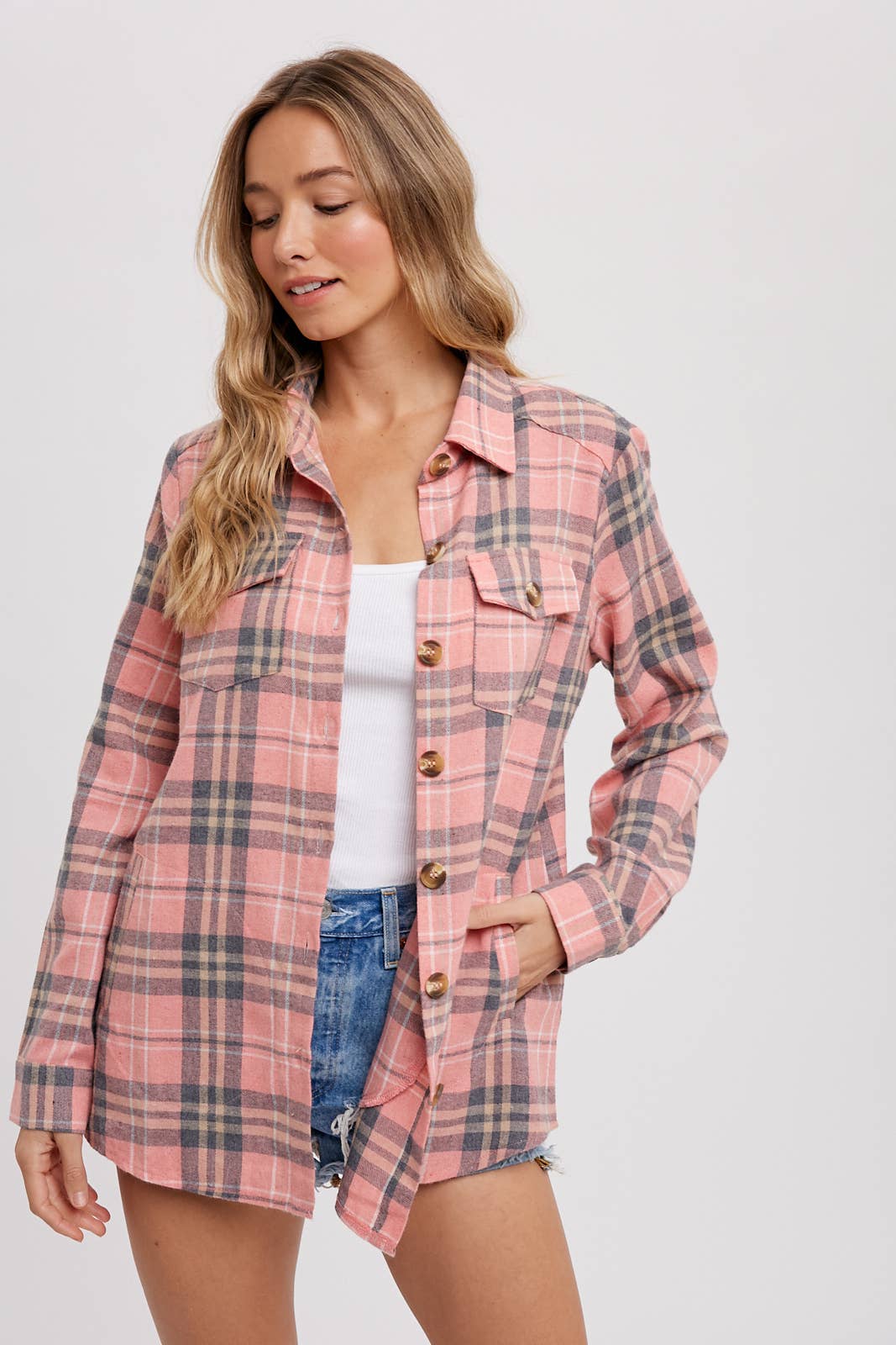 Bluivy - FLANNEL PLAID SHACKET