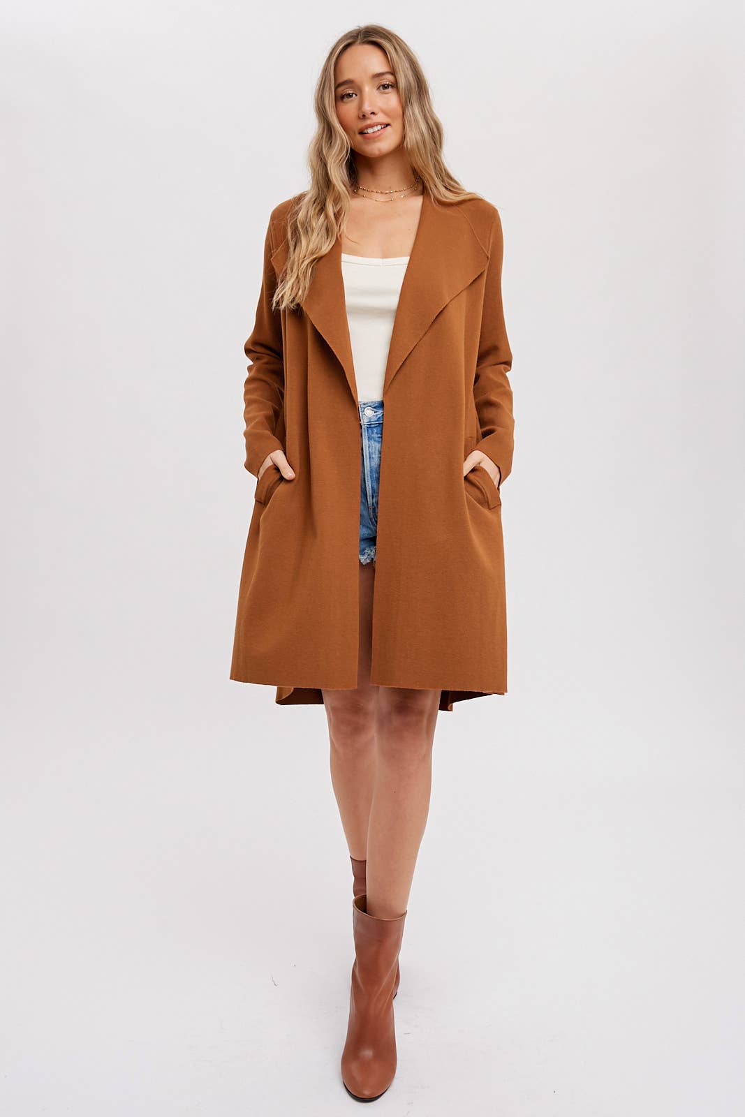 Bluivy - DRAPE COLLAR CARDIGAN