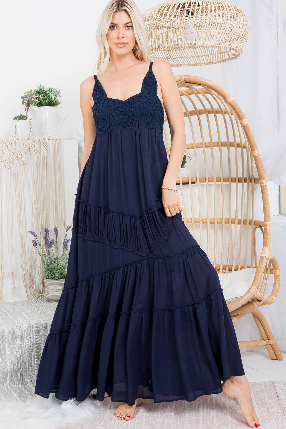 Sweet Lovely by Jen - CROCHET LACE MAXI DRESS