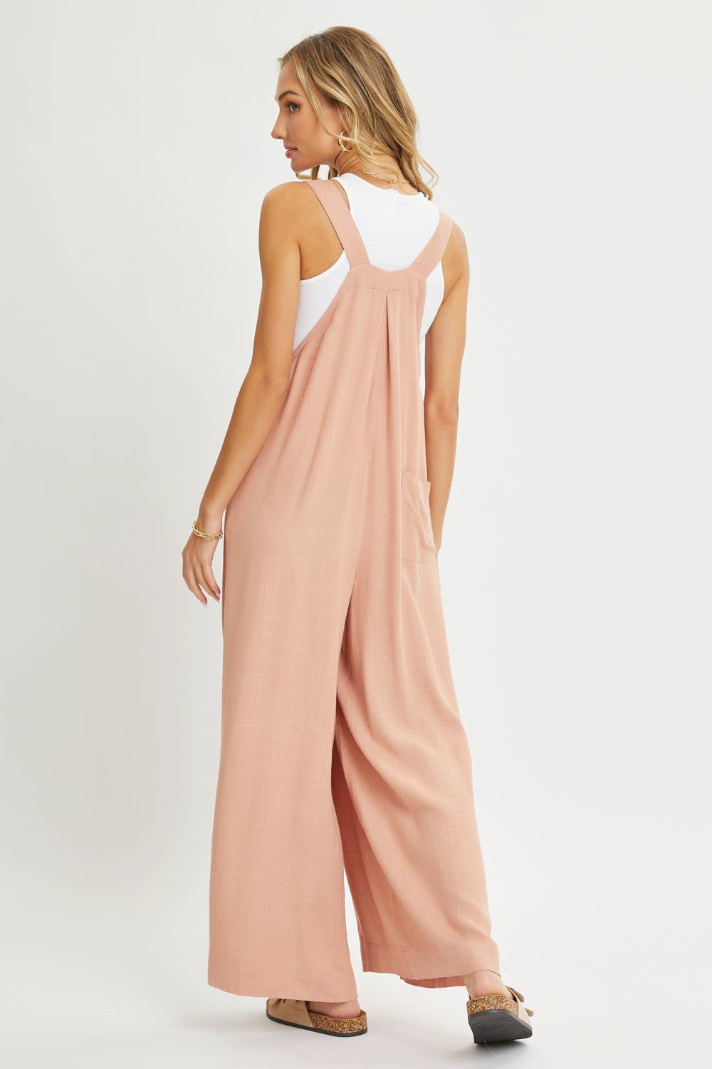 Sweet Lovely by Jen - ADJUSTABLE STRAP OVERALL WIDE LEG JUMPSUIT
