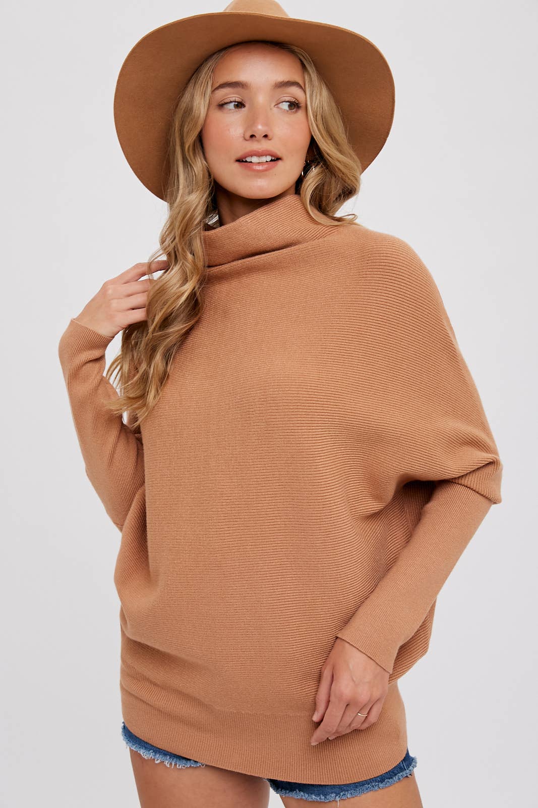 Bluivy - SLOUCH NECK DOLMAN PULLOVER SWEATER