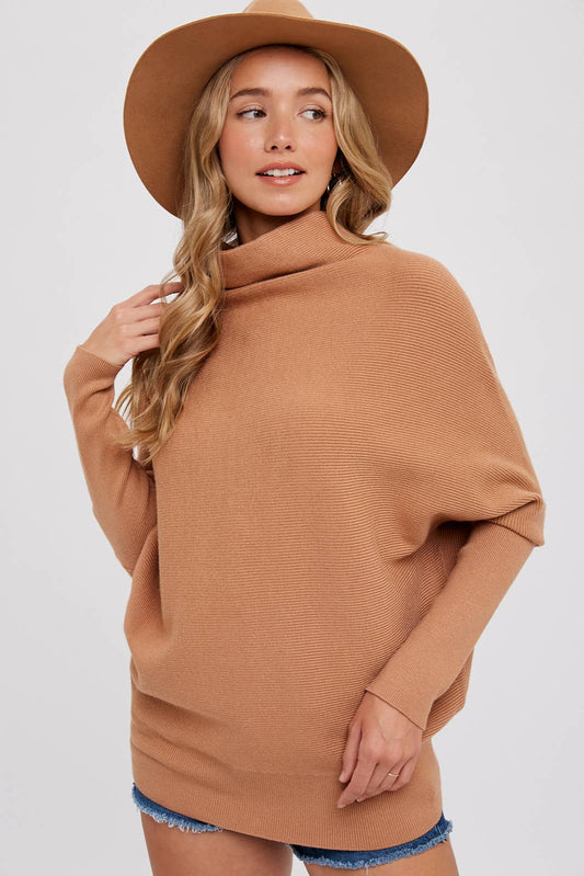Bluivy - SLOUCH NECK DOLMAN PULLOVER SWEATER