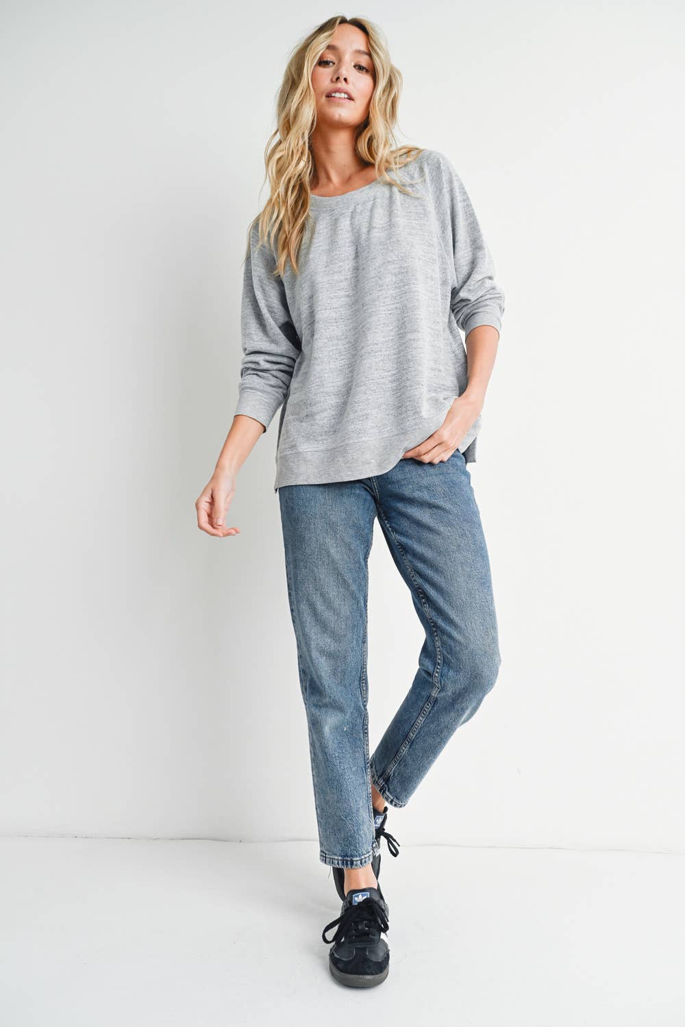 Bluivy - HEATHER CONTRAST SWEATSHIRT PULLOVER