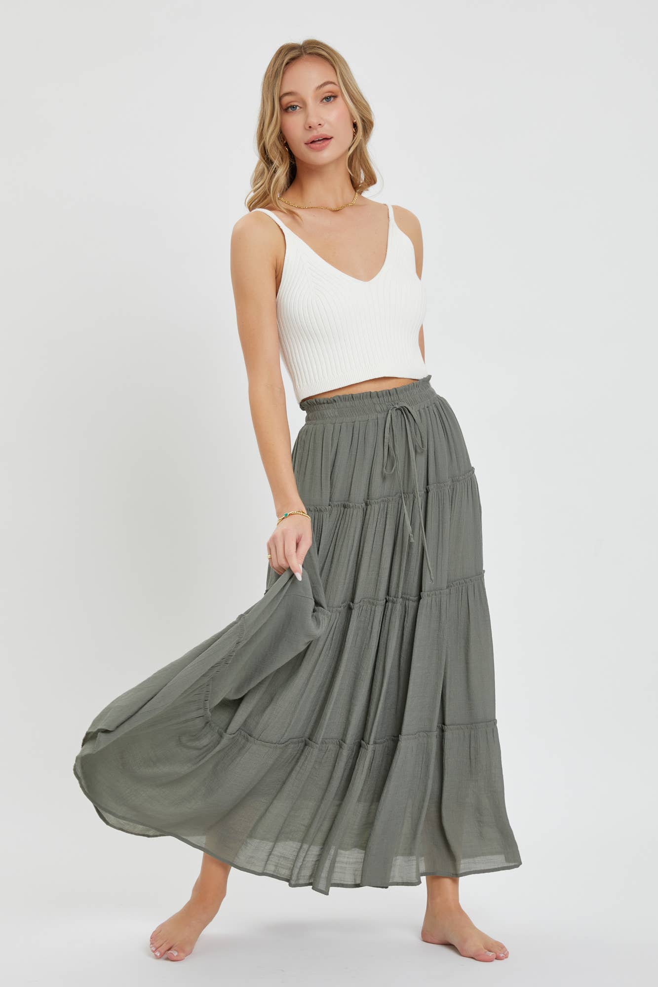 Sweet Lovely by Jen - BESTSELLER FLOWY TIERED MAXI  SKIRT