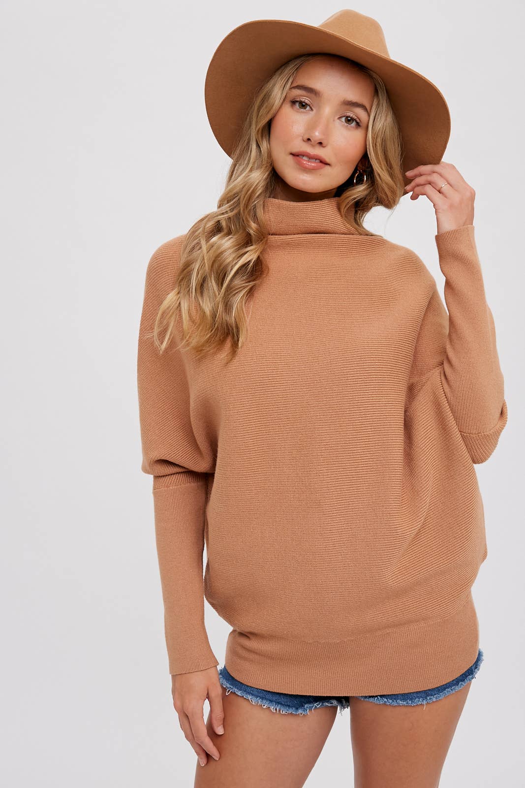 Bluivy - SLOUCH NECK DOLMAN PULLOVER SWEATER