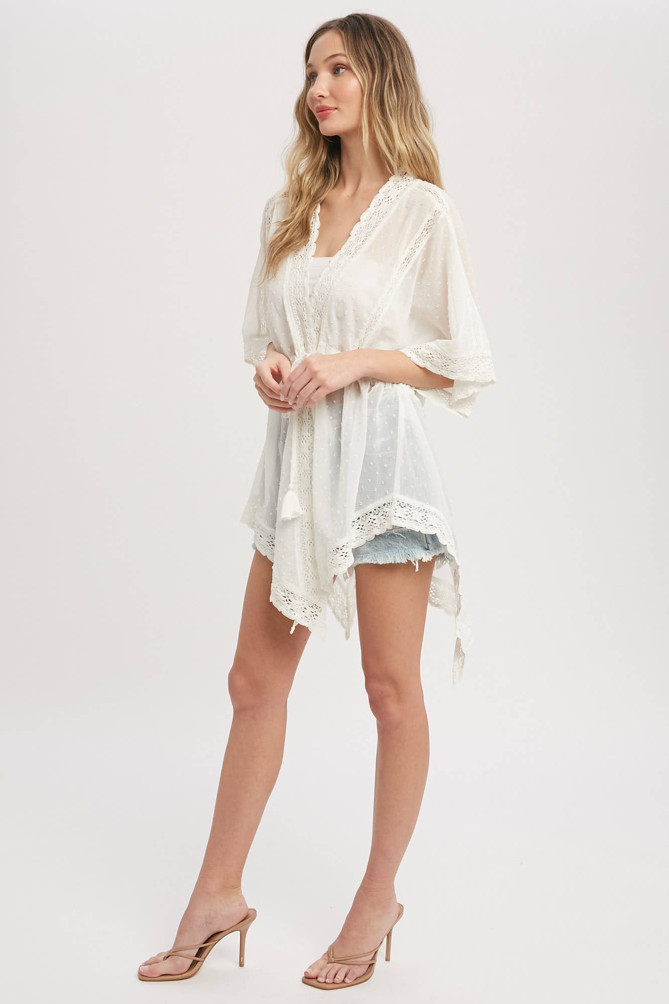 Bluivy - LACE TRIM KIMONO