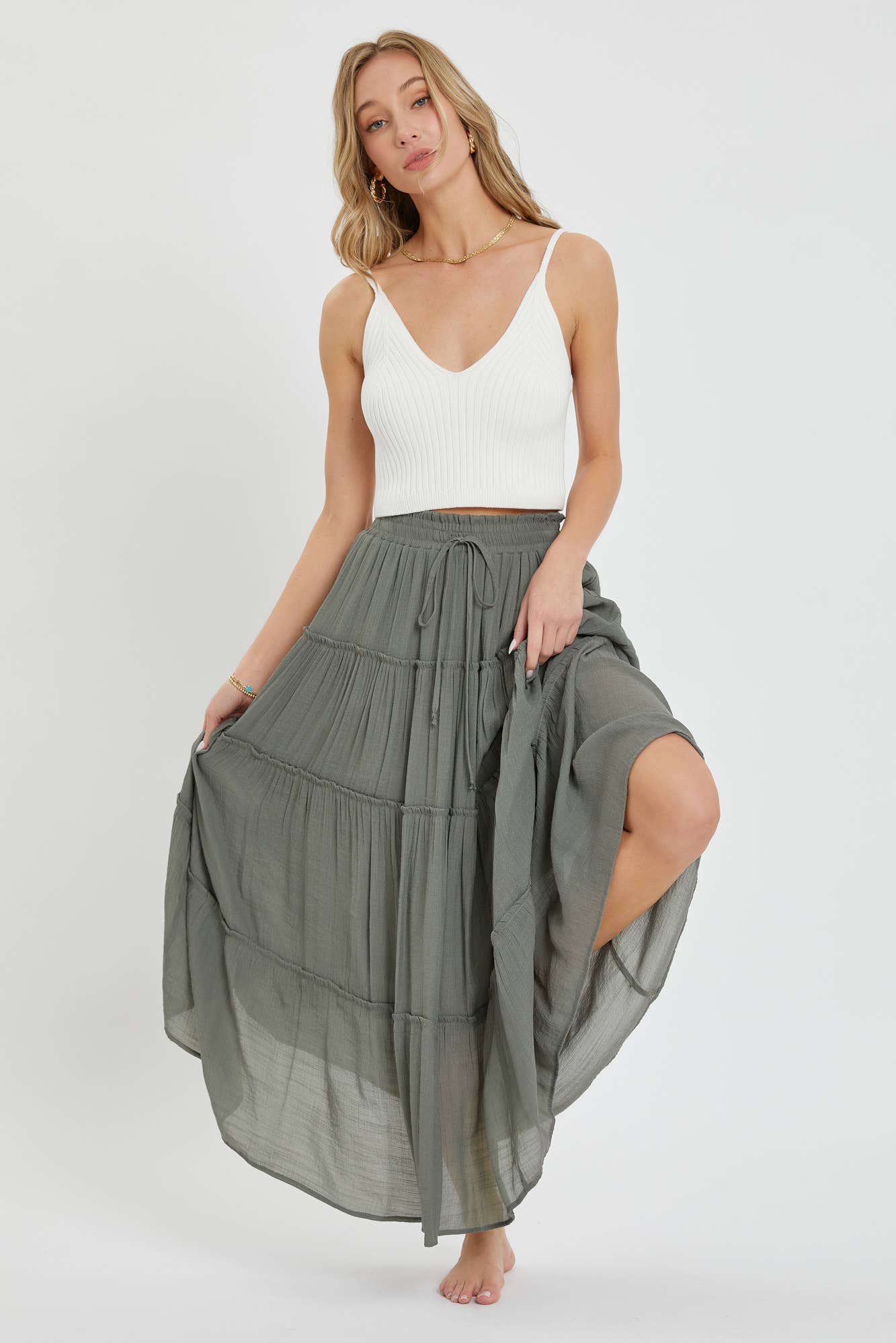 Sweet Lovely by Jen - BESTSELLER FLOWY TIERED MAXI  SKIRT