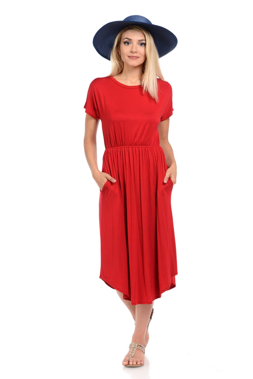 Allium - Drop Shoulder Midi Dress with Pockets