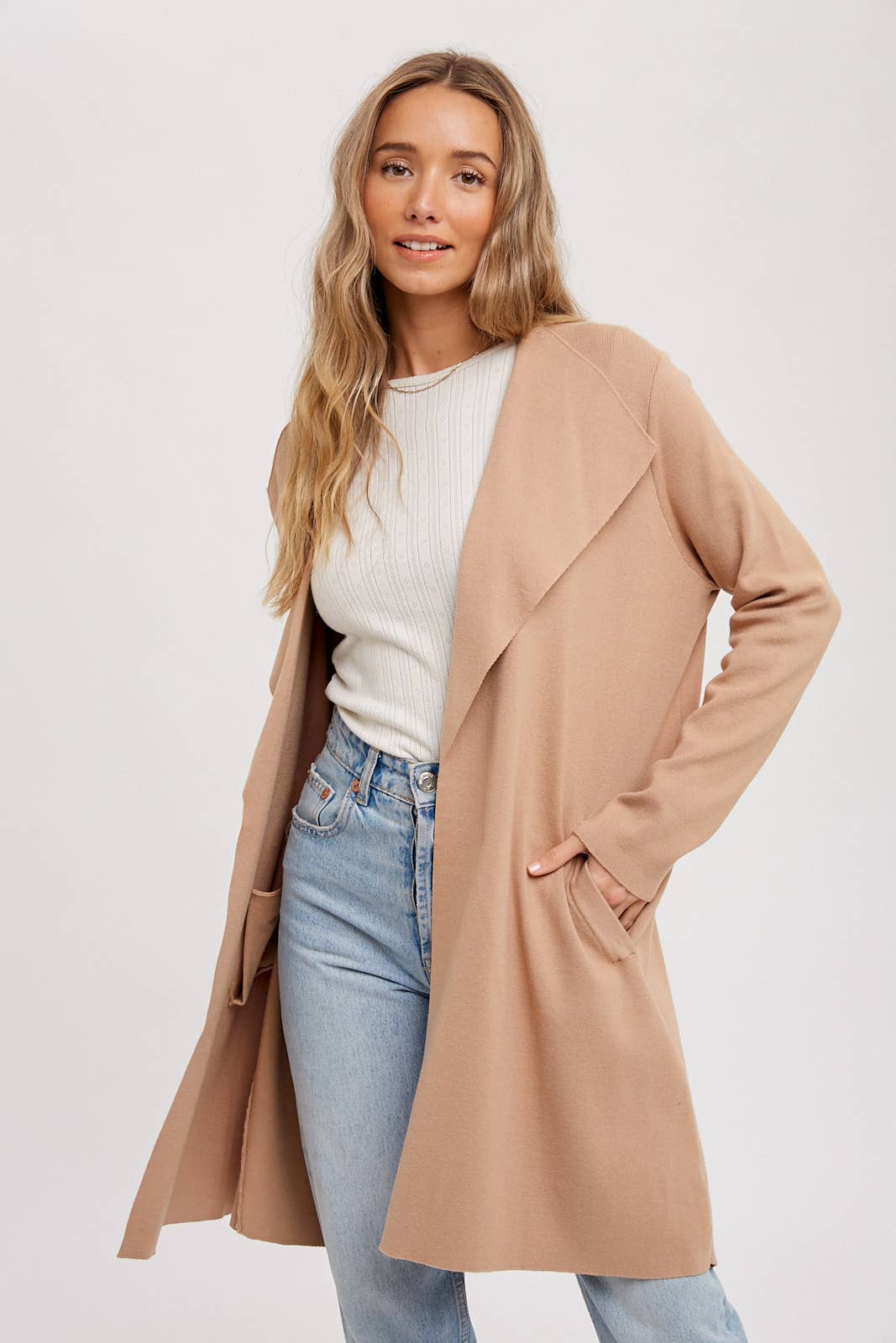 Bluivy - DRAPE COLLAR CARDIGAN