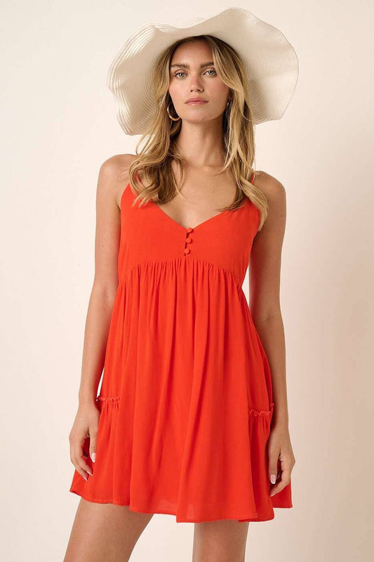 mittoshop - H42489-SMOCKING DETAIL MINI DRESS