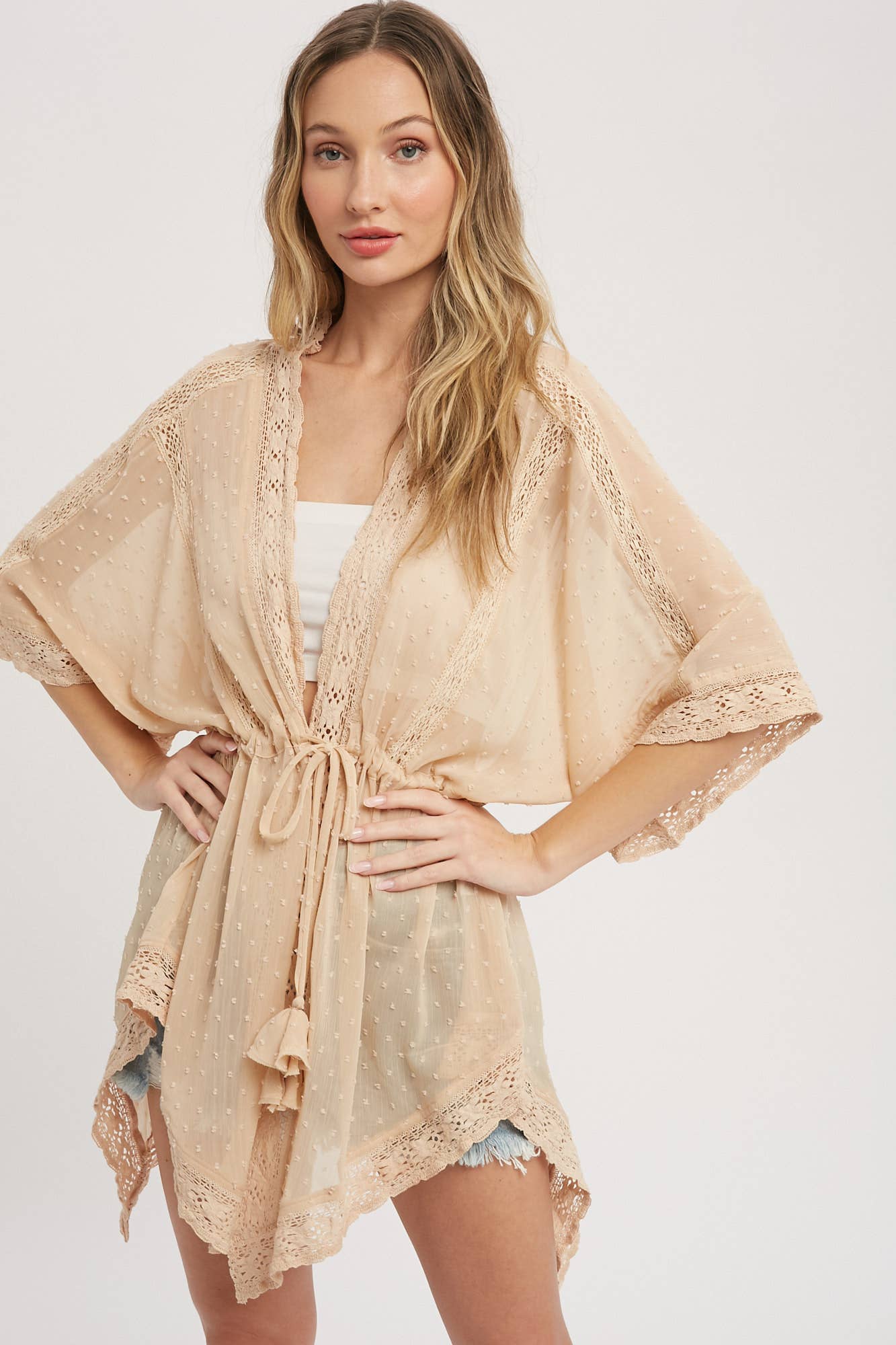 Bluivy - LACE TRIM KIMONO