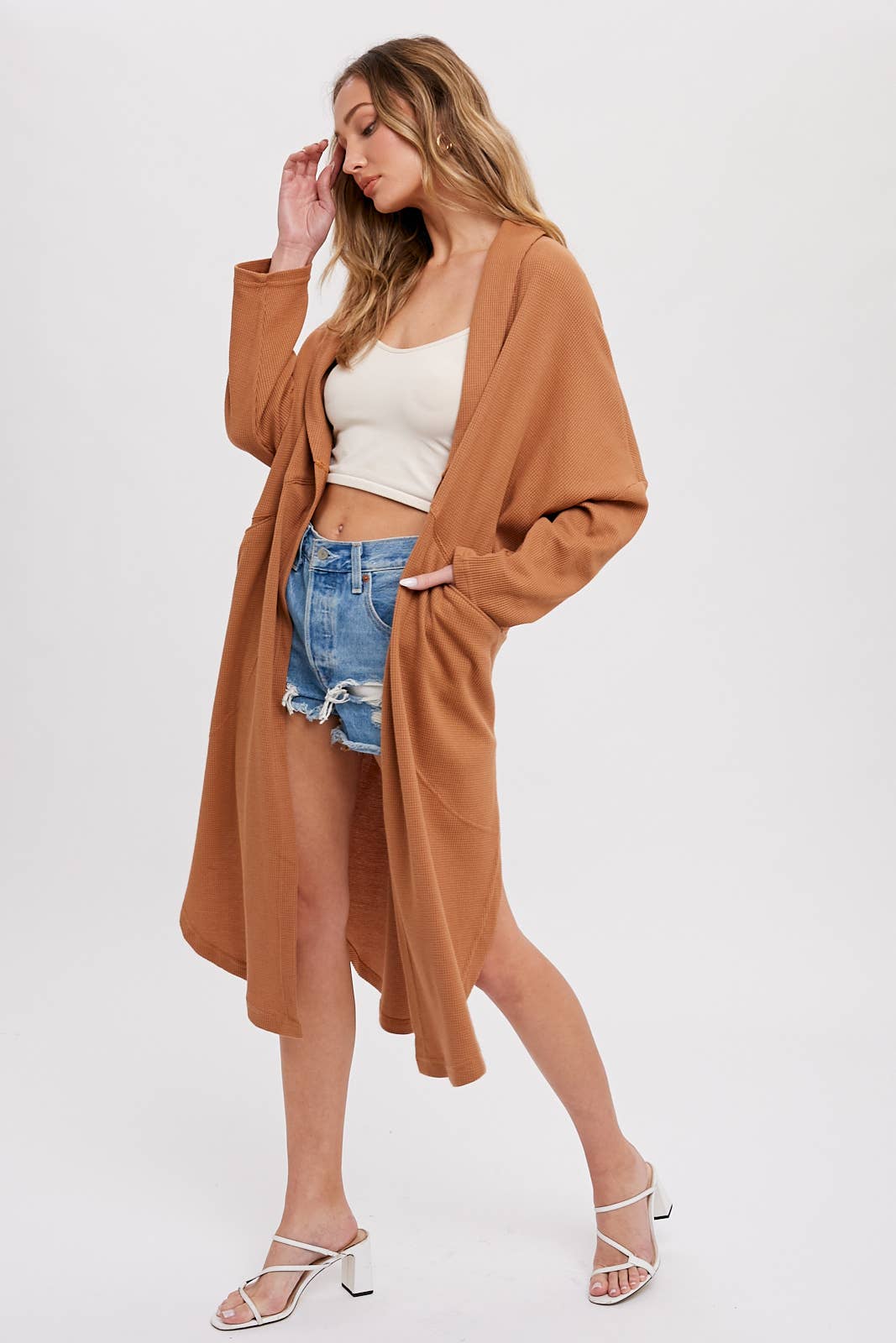 Bluivy - THERMAL KNIT OVERSIZED CARDIGAN