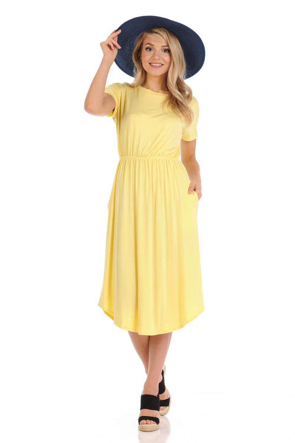 Allium - Drop Shoulder Midi Dress with Pockets