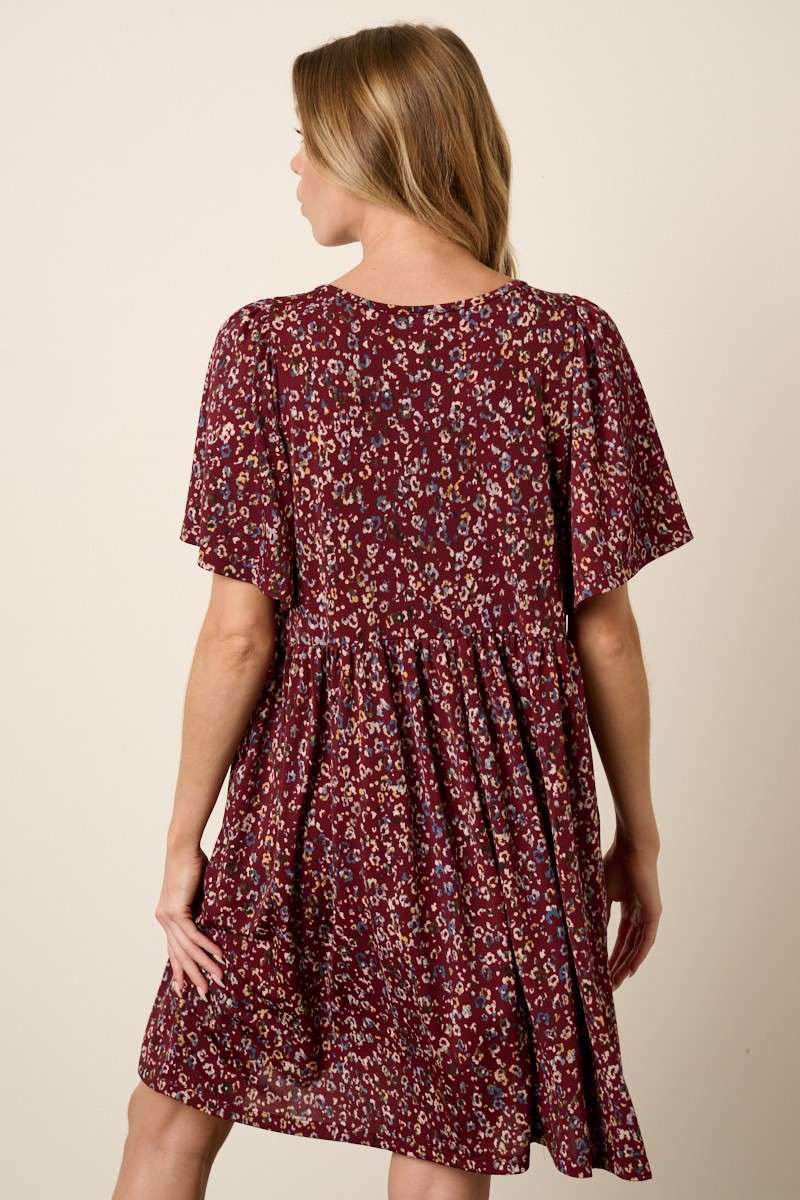 mittoshop - ANIMAL PRINT BABYDOLL MINI DRESS