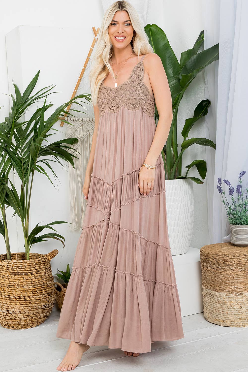 Sweet Lovely by Jen - CROCHET LACE MAXI DRESS