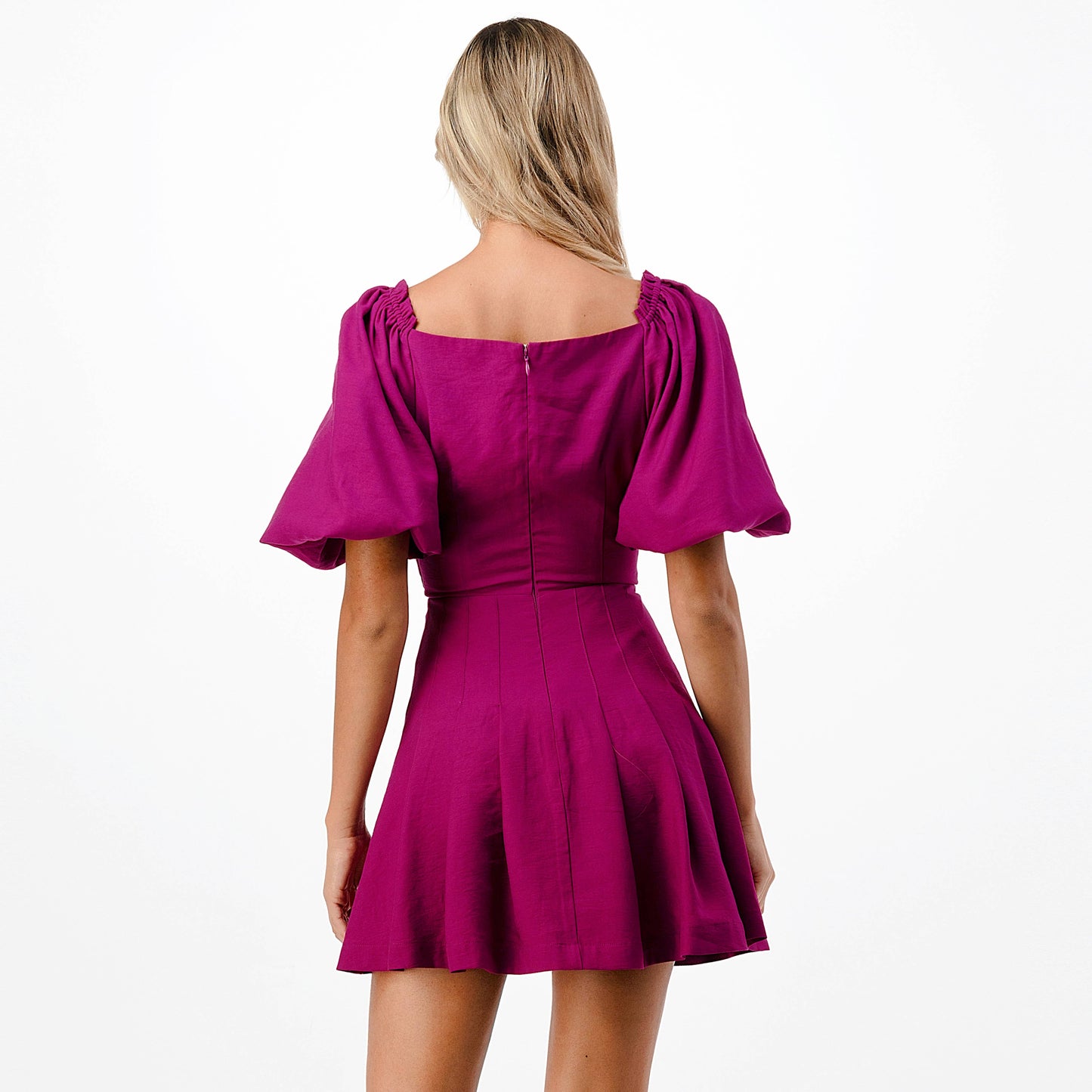 MNI LOS ANGELES - TWIST KNOT PUFF SLEEVE DRESS