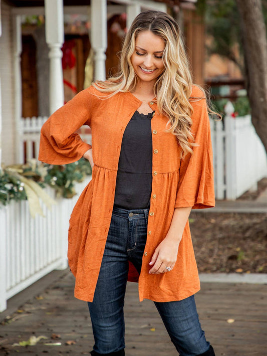 Tickled Teal - Maren Button Cardigan